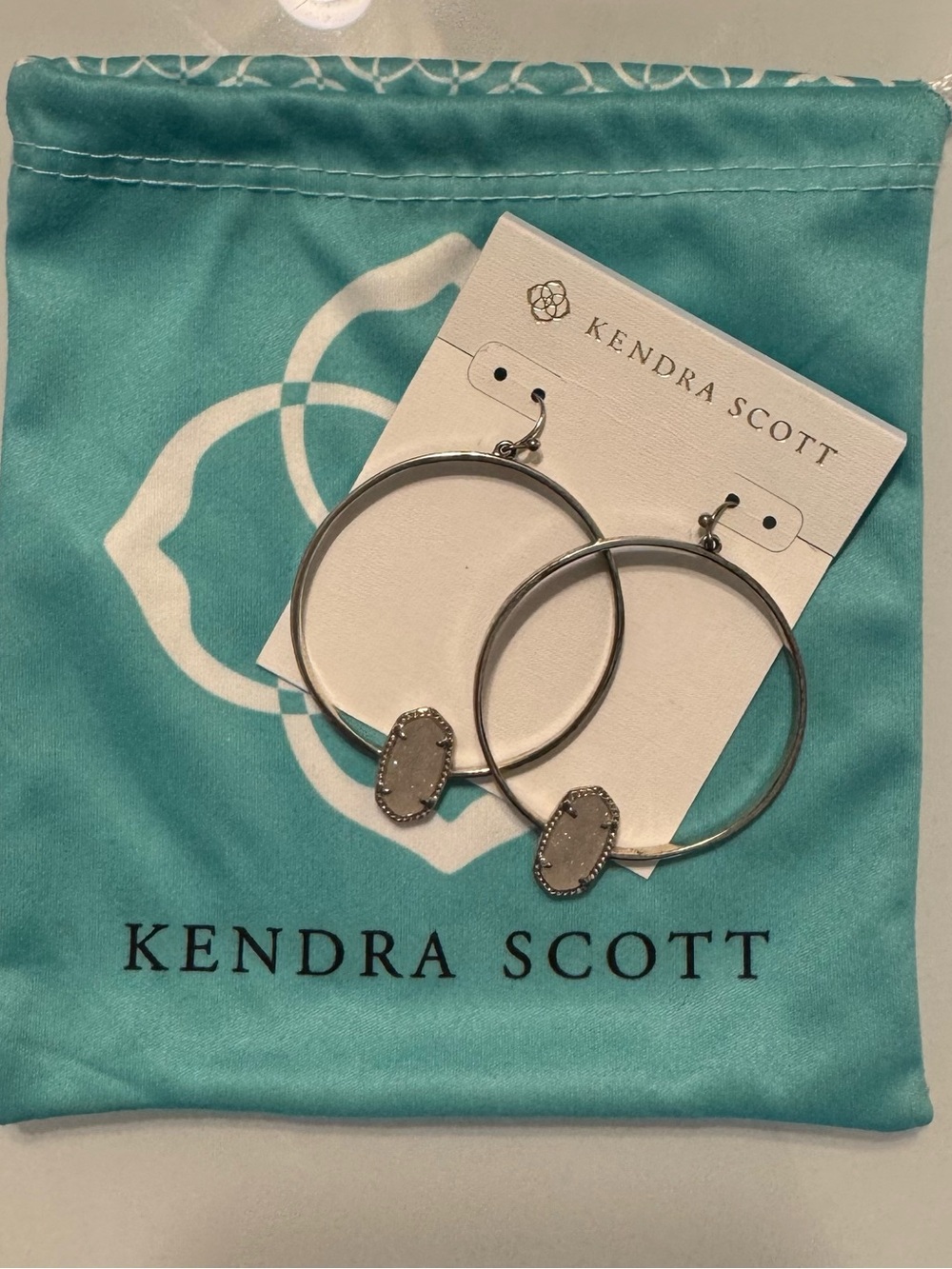 Kendra Scott Drusy Silver Hoop Earrings
